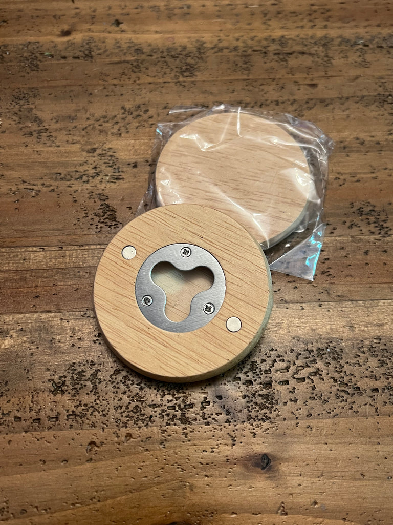 Blank round wood bottle opener