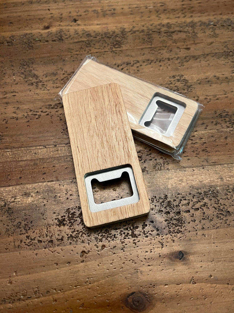 Blank rectangle wood bottle opener